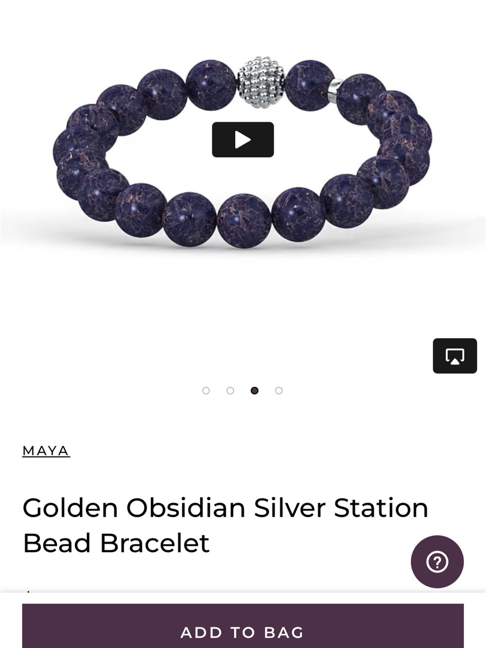 Lagos Black Bead Bracelet with Silver Station - Picture 4 of 4
